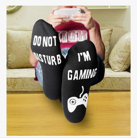 Do Not Disturb I’m Gaming Socks Black Socks In The Box Men Sz 6-12 - Picture 2 of 5